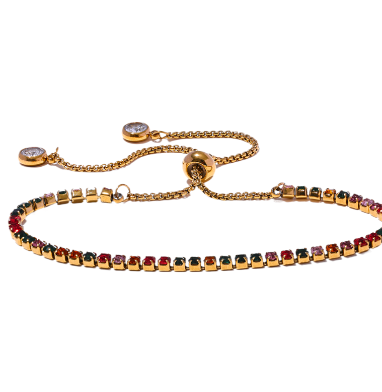 Gold-Tone Stainless Steel and Zirconia Bracelet — Designed for Women for Weddings, Parties, and Engagements