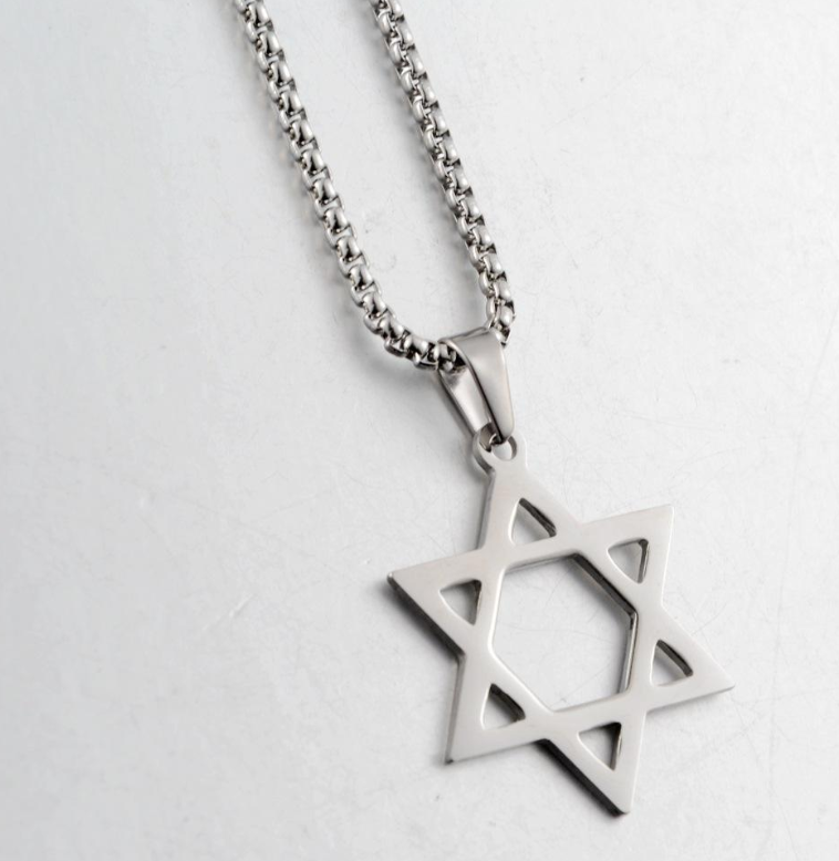 Geometric Six-Pointed Star Necklace — Stainless Steel Fashion Pendant Jewelry (Unisex)