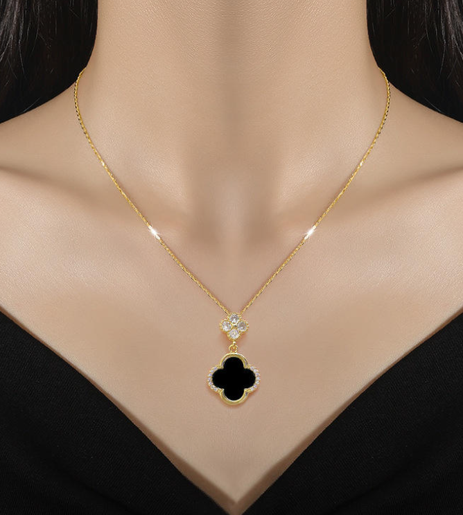 Light Luxury Floral Jewelry Set | 18K Gold-Plated Stainless Steel | Inlaid with Shell and Zircon Flowers